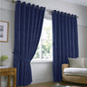 Tivoli Leaf Jacquard Lined Eyelet Curtains Navy Eyelet Curtains Alan Symonds 46'' x 54''  