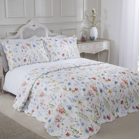 Spring Meadow Floral Quilted Bedspread Set Bedspreads & Runners Emma Barclay Single  