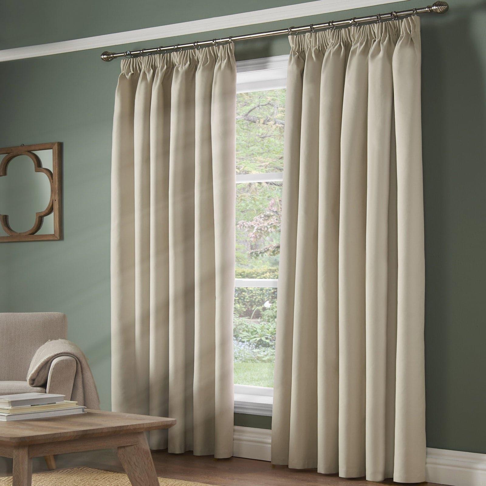 Essential 95% Blackout Tape Top Curtains Cream – Ideal Textiles