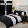 Capri Embellished Diamante Black & Silver Duvet Cover Set Duvet Cover Rapport Single  