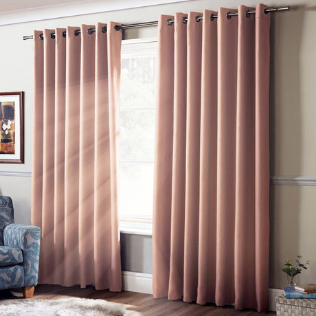 Essential Blackout Eyelet Curtains Pink Eyelet Curtains Alan Symonds 46'' x 54''  