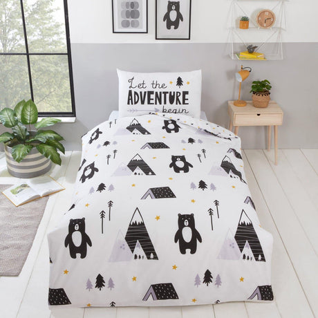 Scandi Bear Adventure Reversible Duvet Cover Set Kids Bedding Rapport Toddler  