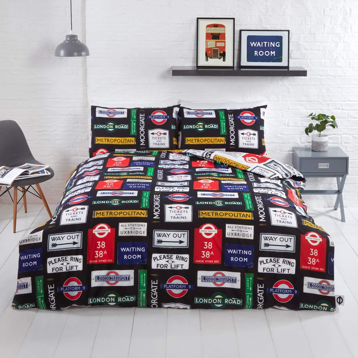 London Underground Signs Reversible Duvet Cover Set Duvet Cover Rapport Single  