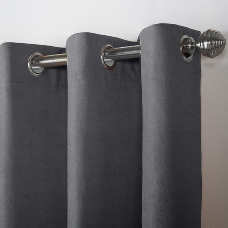 Velvet Chenille Eyelet Curtains Slate Eyelet Curtains Alan Symonds   