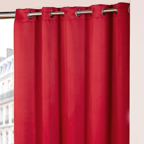 Cali Plain Thermal Blackout Eyelet Curtains Red Eyelet Curtains Emma Barclay   