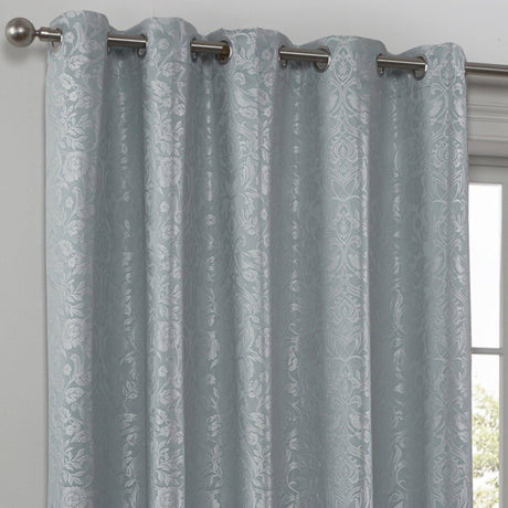 Eden Floral Trellis Jacquard Lined Eyelet Curtains Duck Egg Eyelet Curtains Emma Barclay   