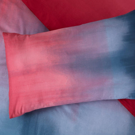 Ombre Printed Blue & Red Duvet Cover Set Duvet Cover Rapport   