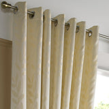 Tivoli Leaf Jacquard Lined Eyelet Curtains Cream Eyelet Curtains Alan Symonds   