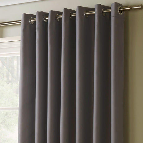 Essential Blackout Eyelet Curtains Silver Eyelet Curtains Alan Symonds   