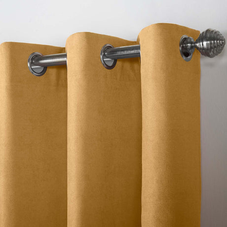 Velvet Chenille Eyelet Curtains Ochre Eyelet Curtains Alan Symonds   