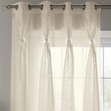 Diana Diamante Eyelet Voile Curtain Panels Cream Voile Curtain Alan Symonds   