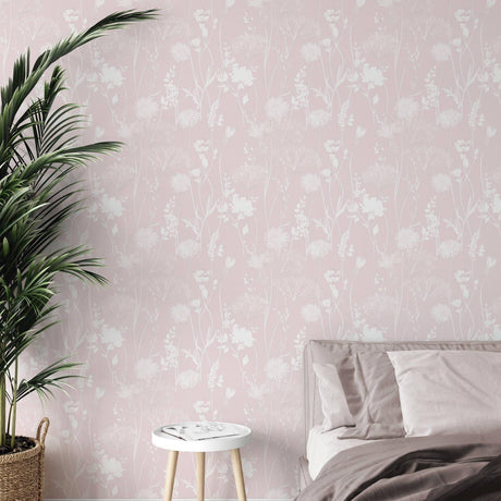 Meadowsweet Floral Wallpaper Blush