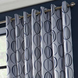 Omega Jacquard Eyelet Curtains Navy Eyelet Curtains Alan Symonds   