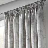 Fiji Jacquard Palm Lined Tape Top Curtains Silver Tape Top Curtains Alan Symonds   