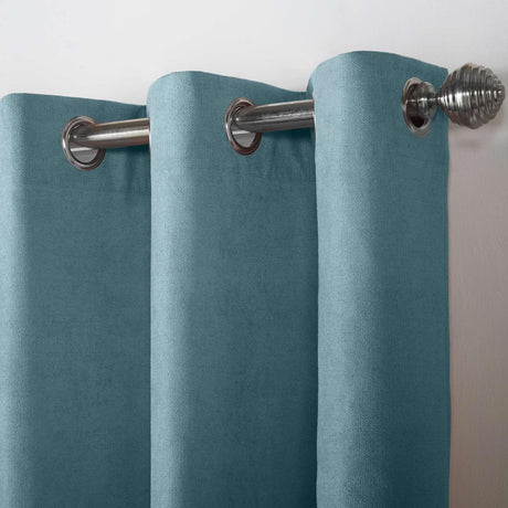 Velvet Chenille Eyelet Curtains Teal Eyelet Curtains Alan Symonds   