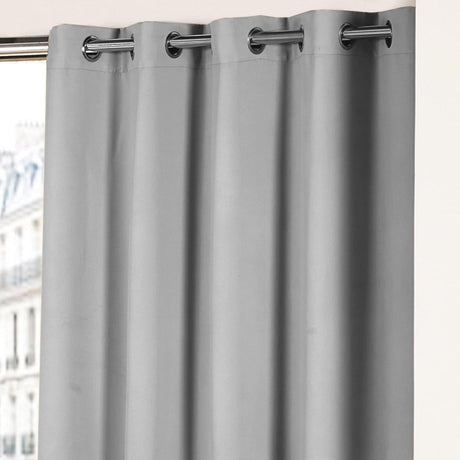 Cali Plain Thermal Blackout Eyelet Curtains Silver Eyelet Curtains Emma Barclay   