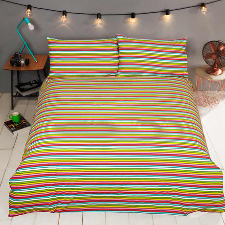 Be Happy Neon Sign Reversible Duvet Cover Set Duvet Cover Rapport   