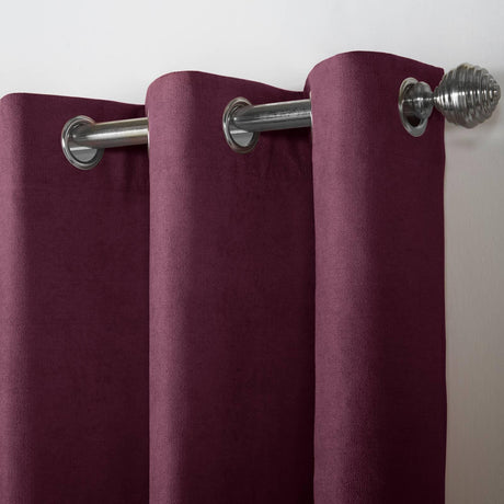 Velvet Chenille Eyelet Curtains Aubergine Eyelet Curtains Alan Symonds   