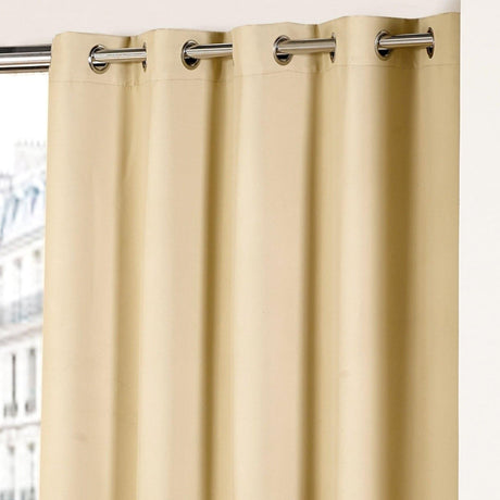 Cali Plain Thermal Blackout Eyelet Curtains Beige Eyelet Curtains Emma Barclay   