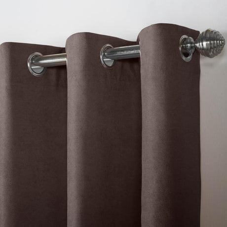 Velvet Chenille Eyelet Curtains Chocolate Eyelet Curtains Alan Symonds   