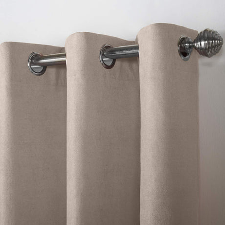 Velvet Chenille Eyelet Curtains Taupe Eyelet Curtains Alan Symonds   