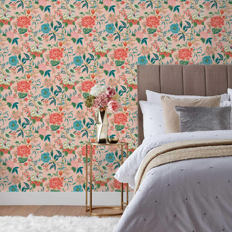 Azalea Floral Wallpaper Coral