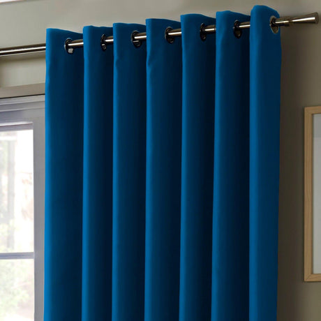 Essential Blackout Eyelet Curtains Blue Eyelet Curtains Alan Symonds   