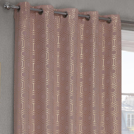 Hartford Geometric Thermal Blackout Eyelet Curtains Blush Eyelet Curtains Emma Barclay   