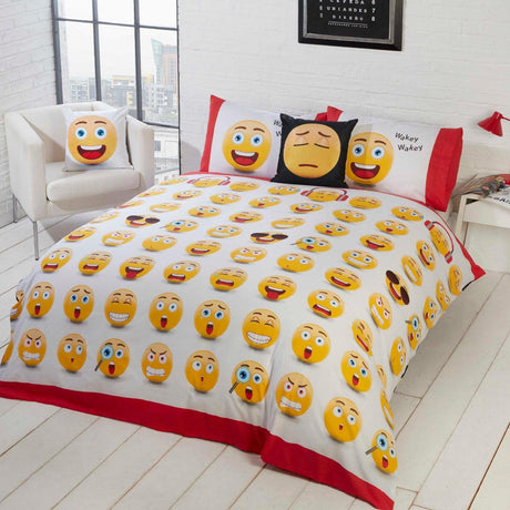 Icons Emoji Reversible Duvet Cover Set Kids Bedding Rapport   