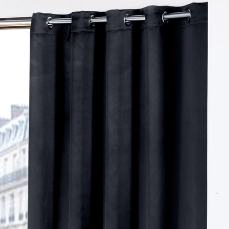 Cali Plain Thermal Blackout Eyelet Curtains Black Eyelet Curtains Emma Barclay   