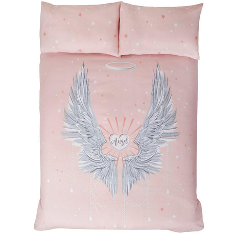 Angel Wings Glitter Blush Pink Duvet Cover Set Duvet Cover Rapport   