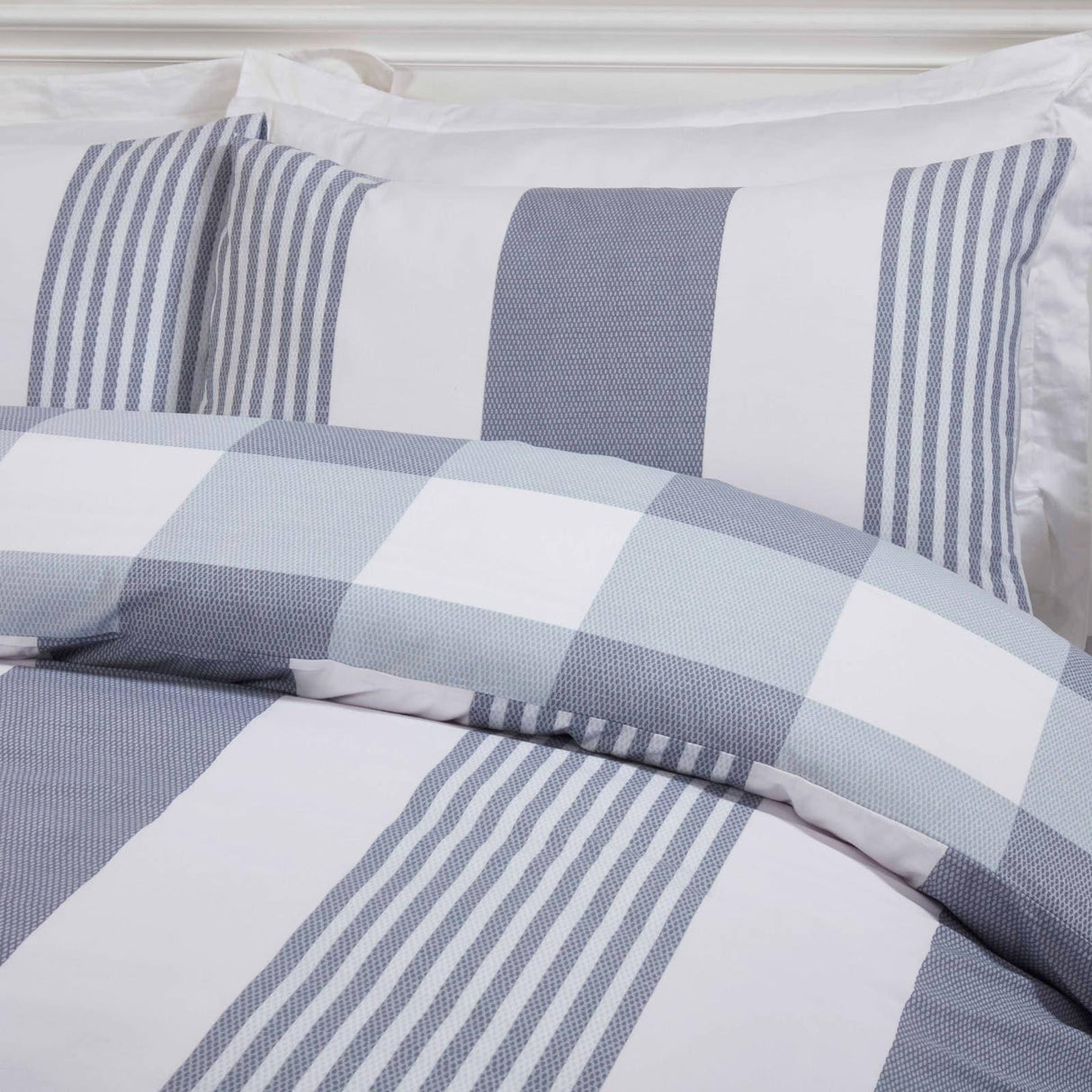 Chambray Stripe Eco Friendly Denim Duvet Cover Set Duvet Cover Rapport   