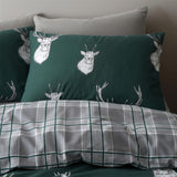 Stag Check Green Duvet Cover Set Duvet Cover Catherine Lansfield   