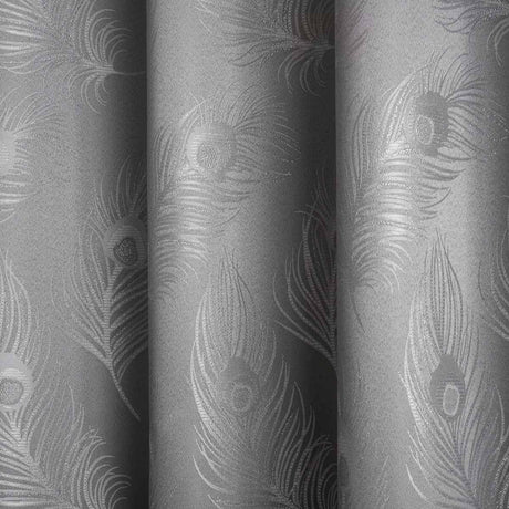 Feather Metallic Eyelet Curtains Silver Eyelet Curtains Curtina   