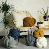 Boucle Knot Fleece Cushion Ginger Filled Cushion furn.   