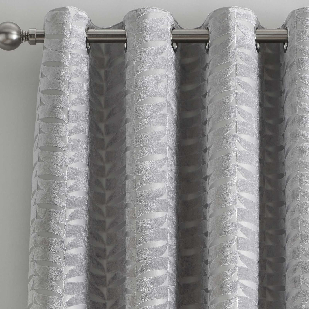 Kendal Geometric Eyelet Curtains Silver Eyelet Curtains Curtina   