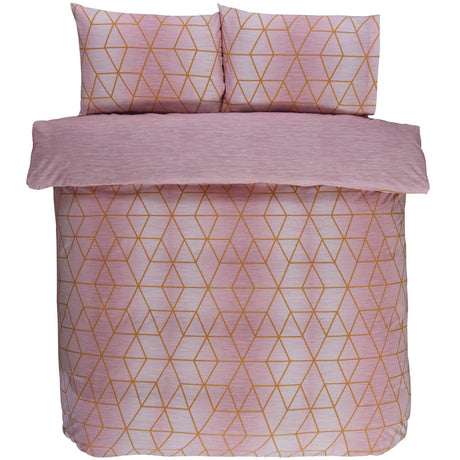 Calvin Geometric Ombre Blush Pink Duvet Cover Set Duvet Cover Rapport   