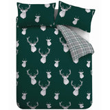 Stag Check Green Duvet Cover Set Duvet Cover Catherine Lansfield   