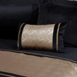 Capri Diamante Embellished Black & Gold Boudoir Cushion Filled Cushion Rapport   