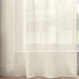 Tiara Diamante Tab Top Voile Curtain Panels Cream Voile Curtain Alan Symonds   