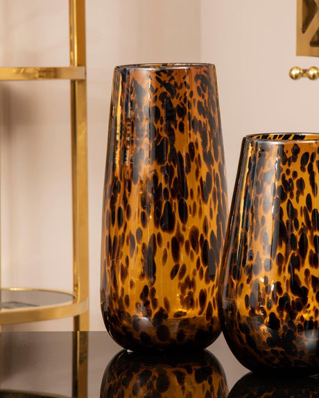 Zoey Tall Tortoiseshell Glass Vase