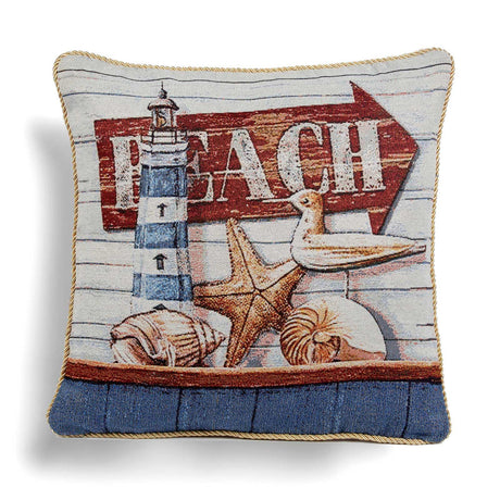 Alan Symonds Beach Tapestry Cushion Cover 45cm x 45cm (18"x18") Cushion Cover Alan Symonds   