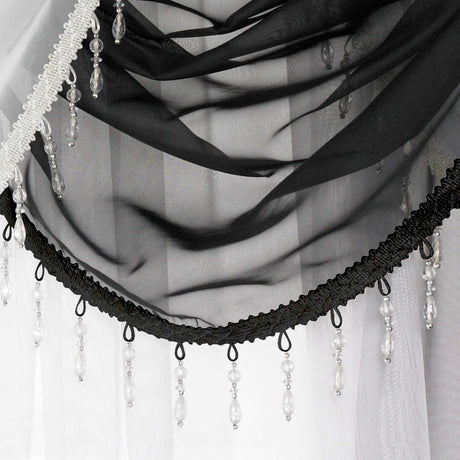 Beaded Voile Swag Black Voile Curtain Alan Symonds   