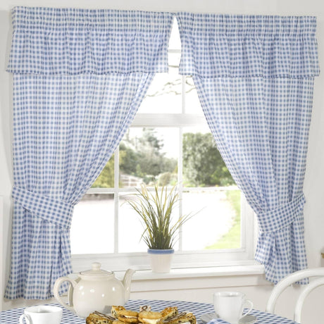 Molly Tape Top Kitchen Curtains Blue Kitchen Curtains Emma Barclay 46'' x 42''  