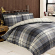 Lomond Check Flannelette Blue Duvet Cover Set Duvet Cover Rapport Single  