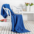 The Mallory Luxury Honeycomb Waffle Throw Blue Made in Portugal 140x180cm Throw Design Port   