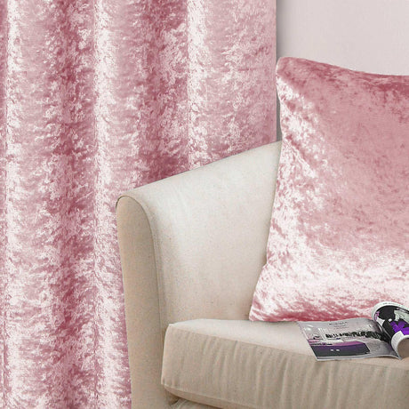 Rapport Crushed Velvet Blush Cushion Cover 45cm x 45cm (18"x18") Cushion Cover Rapport   