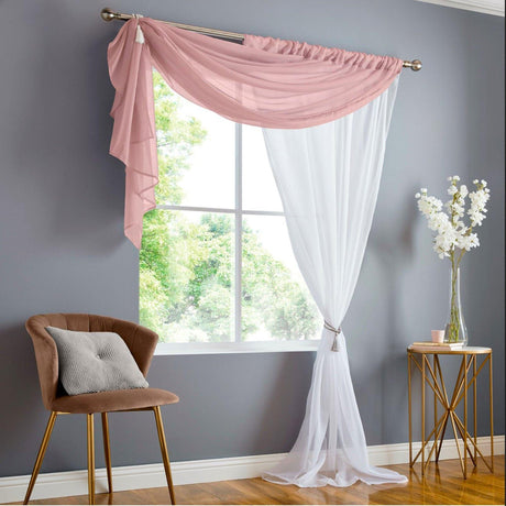 Double Display Sheer Voile Curtain Panel Blush Voile Curtain Alan Symonds 59" x 72"  