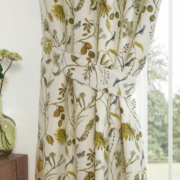 Grove Floral Tie Backs Fennel Tape Top Curtains Sundour   