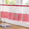 Gingham Café Panel Red Kitchen Curtains Alan Symonds 59" x 18"  